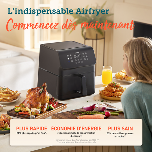 Friteuse Sans Huile Premium II Chef Edition 6.2 Litres Noir