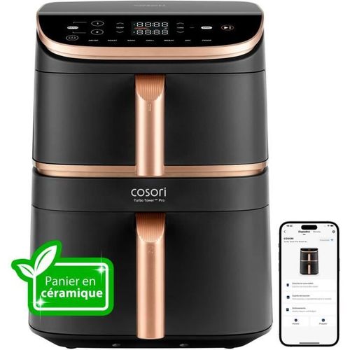 Friteuse Sans Huile  - Turbo Tower Pro Smart - Capacité 10,8l - 2 Cuves - 7 Programmes - 2630w