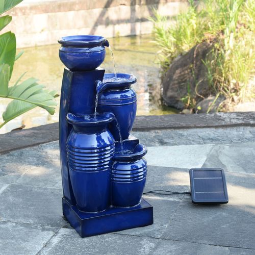 Fontaine Solaire D'extérieur à 4 Niveaux Avec Cascade Teamson Home