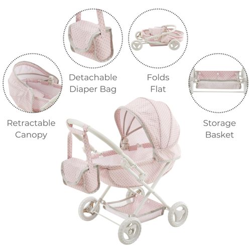 Poussette Landau Pour Poupée Polka Dot Princess Rose