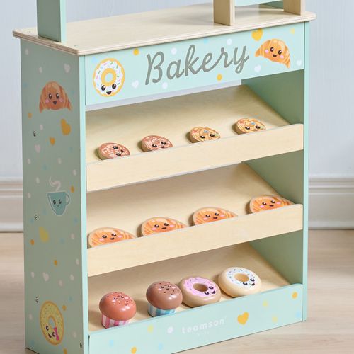 Stand De Boulangerie En Bois Avec 12 Pâtisseries, Vert