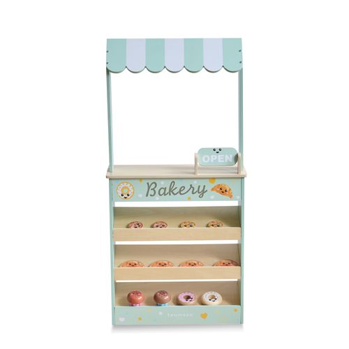 Stand De Boulangerie En Bois Avec 12 Pâtisseries, Vert
