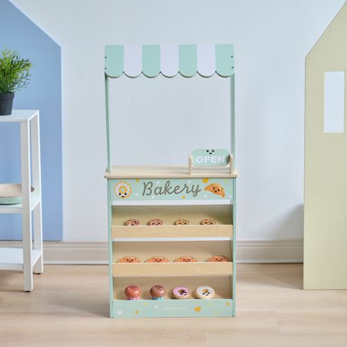 Stand De Boulangerie En Bois Avec 12 Pâtisseries, Vert