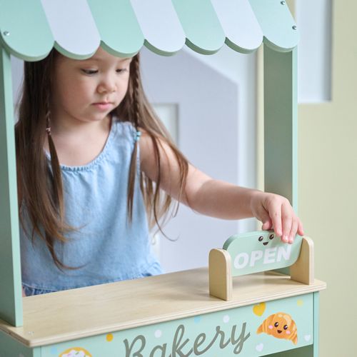 Stand De Boulangerie En Bois Avec 12 Pâtisseries, Vert