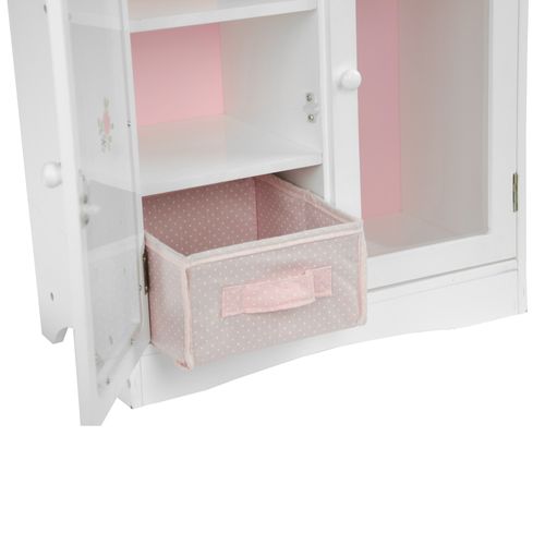Armoire Poupée Poupon Little Princess Penderie Dressing Meuble Bois Jeu
