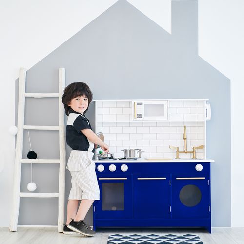 Jeu De Cuisine Bleu En Bois Pour Enfant Teamson Fille Et Garçon - Jeux Jeu De Cuisine Bleu En Bois Pour Enfant Teamson Fille Et Garçon - Jeux