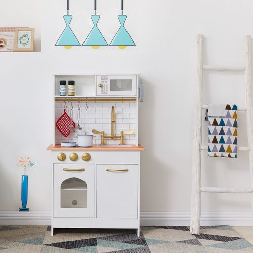 Cuisine Enfant En Bois Dinette Fille Garçon Mixte Blanc