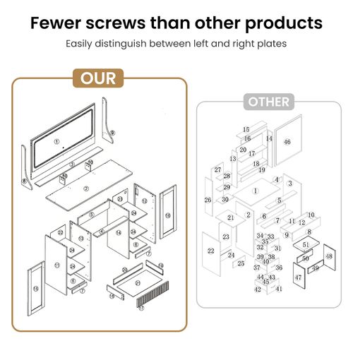 Coiffeuse Élégante Moderne 1 Tiroir Grand LED Miroir Avec Prise-support Table Maquillage Blanc