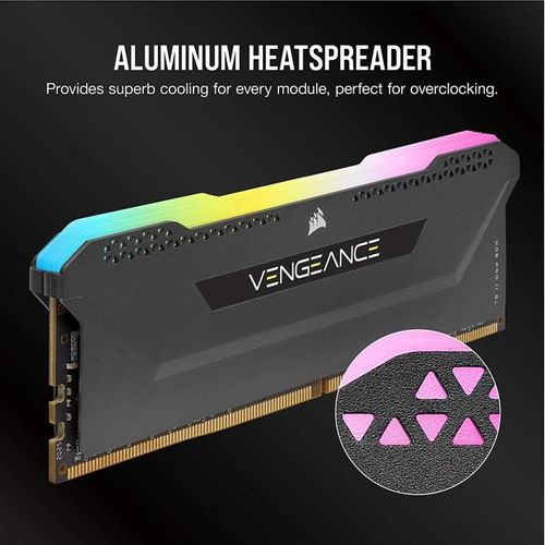 Mémoire PC Ddr4 - Vengeance Rgb Pro Sl - 16go (2x8go) - 3200mhz - Cas 16 - Black