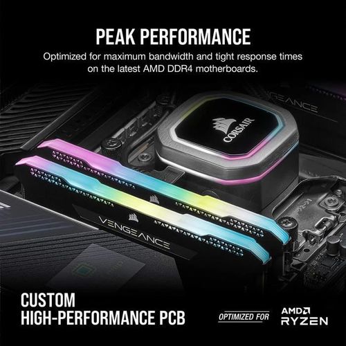 Mémoire PC Ddr4 - Vengeance Rgb Pro Sl 32go (2x16go) - 3200mhz - Cas 16 Optimized For Amd Ryzen
