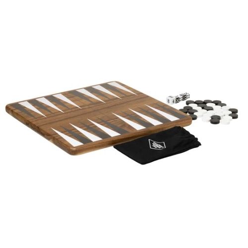 Réplique de backgammon en bois wengé fabriqué à la main avec supports latéraux – Design classique et matériaux de qualité | Échecs et Backgammon – Chess & Backgammon