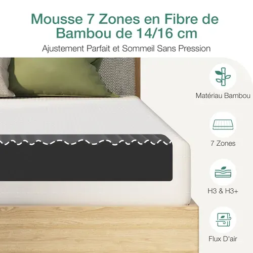 Matelas Mousse 90x190 Cm AVE épaisseur 14 Cm