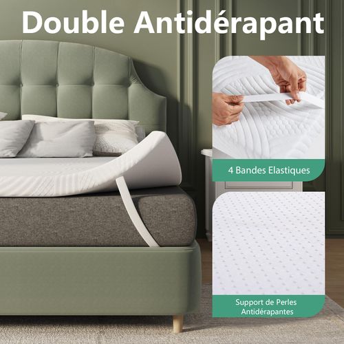 Surmatelas 140x190 Cm Nov, épaisseur 7.5 Cm Avec Mousse Mémoire De Forme