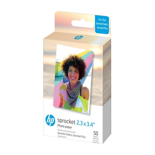 Papier Photo Hp Pour Sprocket Plus Et Eclipse 5,8 x 8,7 Cm 50 Feuilles