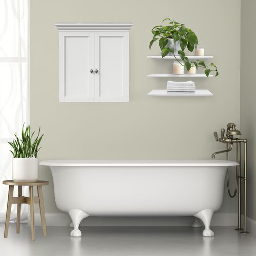 Armoire Murale Salle De Bain, Étagères Réglables, 61cm, Blanc