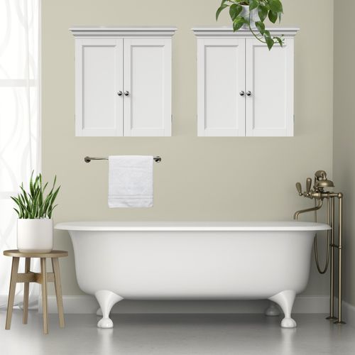 Armoire Murale Salle De Bain, Étagères Réglables, 61cm, Blanc