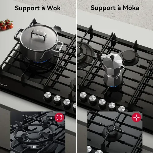 Plaque De Cuisson Gh2905bg1fc 5 Feux à Gaz Encastrable, Avec Brûleur Wok