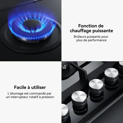 Plaque De Cuisson Gh2905bg1fc 5 Feux à Gaz Encastrable, Avec Brûleur Wok