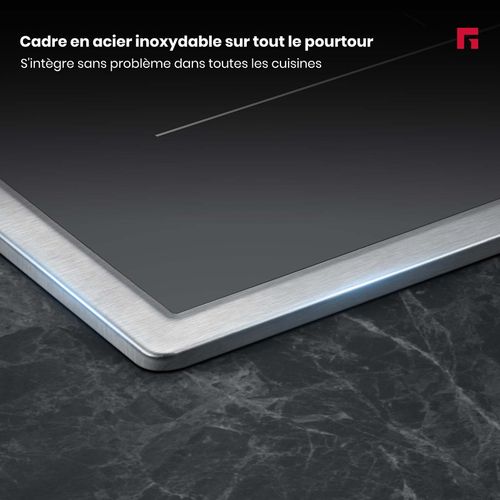 Plaque Induction Ih604bfb 4 Feux 7000 W, Encastrée 60cm, Revêtement Verre