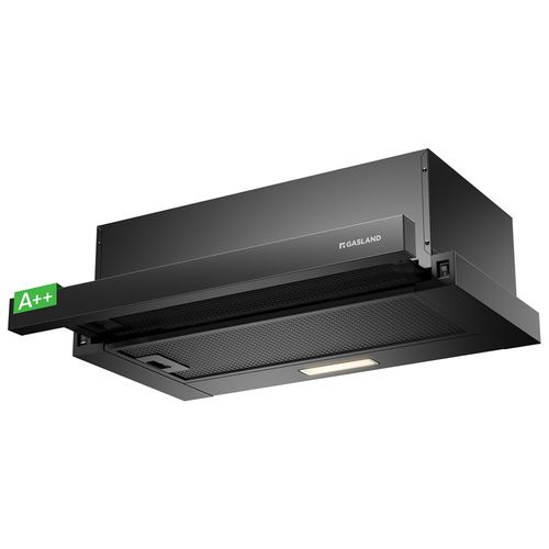 Hotte Aspirante Br60bp 60 Cm Recirculation 335 M³/h, Hotte Tiroir Noire Avec Filtre à Charbon Cf132