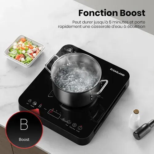 Plaque Induction Simple Ih271bta Mobile 1 Zone 27cm 2000w, 10 Niveaux De Température et puissance