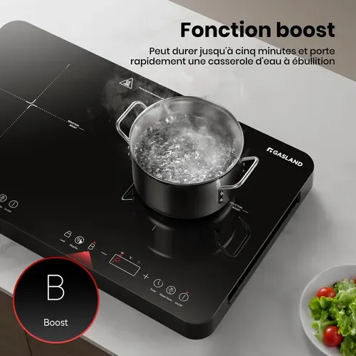 Plaque Induction Mobile Ih582bta 2 Zones 58 Cm 3500w, 10 Niveaux De Température et puissance Boost