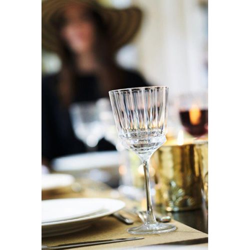 Cristal Arques Paris Verres à Pied Cristal D'Arques - Collection Macassar - 35cl - Lot De 6 - Art Déco - Hauteur 20,8cm Verres à Pied Cristal D'Arques - 6