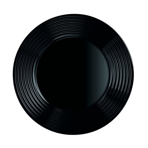 6 Assiettes Plates Noires 25cm
