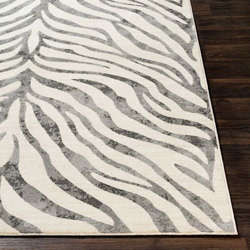 Tapis Zébré Bohème Gris Foncé/beige 120x170 Cm Cybele