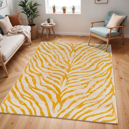 Tapis Zébré Bohème Jaune/beige 160x220 Cm Cybele