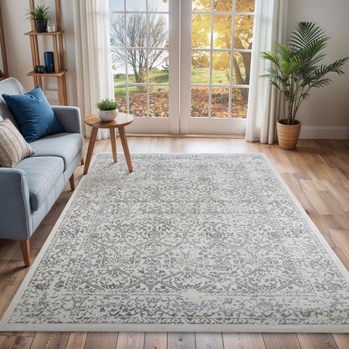 Tapis Vintage Oriental Blanc/gris 200x275 Cm Margaux