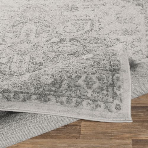 Tapis Rond Vintage Oriental Gris/blanc 200x275 Cm Farah