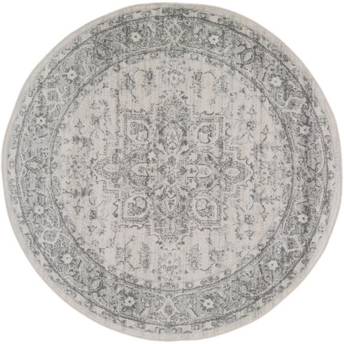 Tapis Rond Vintage Oriental Gris/blanc 200x275 Cm Farah
