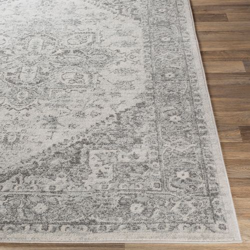 Tapis Rond Vintage Oriental Gris/blanc 200x275 Cm Farah