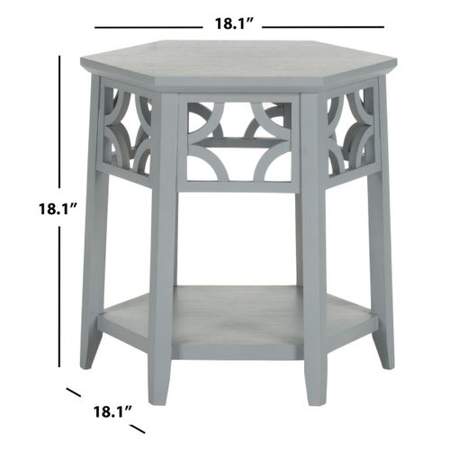 Table D'appoint Manilla Bleu Gris Bois Bayur 46 X 46 X 46 Cm