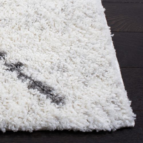 Safavieh Tapis D'intérieur Rond, 5 Pi X 5 Pi, Florida Shag Amaya, Gris