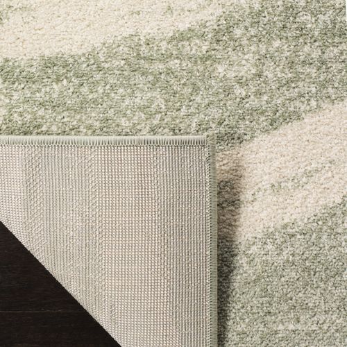 Tapis Adirondack 183 X 183 Cm Vague Moderne En Détresse Leocadia Vert