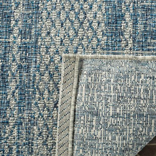 Tapis Cour 79 X 152 Cm Contemporain Rafal Gris Clair / Bleu