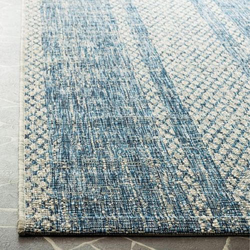Tapis Cour 79 X 152 Cm Contemporain Rafal Gris Clair / Bleu