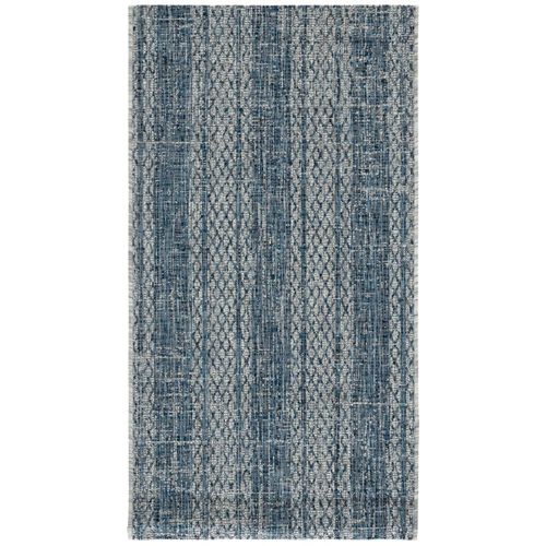 Tapis Cour 79 X 152 Cm Contemporain Rafal Gris Clair / Bleu