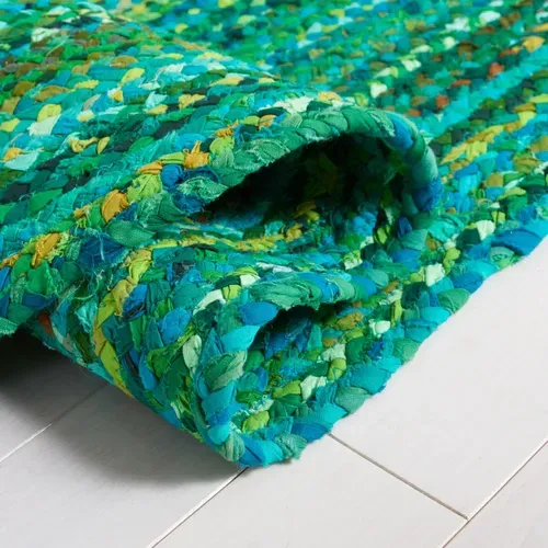 Tapis Braided 122 X 122 Cm Chalet De Campagne Quinley Vert