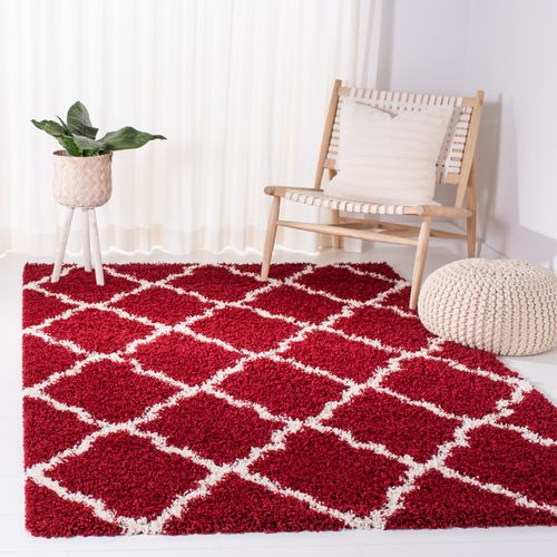 Tapis Dallas Shag 155 X 229 Cm Shag Aldo Rouge