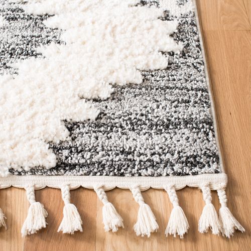 Tapis Tassel Shag Marocain 91 X 152 Cm Shag Peyton Gris