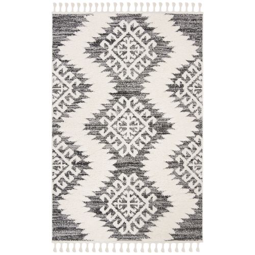 Tapis Tassel Shag Marocain 91 X 152 Cm Shag Peyton Gris