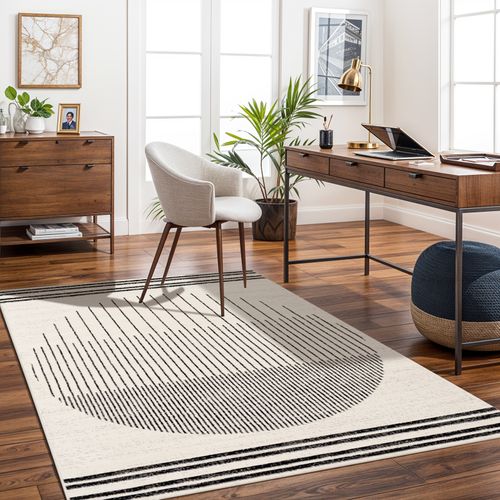 Tapis Scandinave Moderne Blanc/noir 130x170 Cm Enso