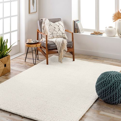 Tapis Shaggy Uni Beige Clair 160x213 Cm Claire