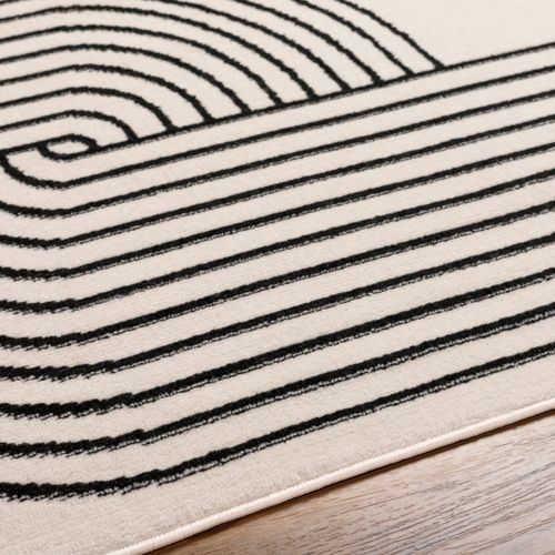 Tapis Scandinave Rétro Blanc/noir 200x275 Cm Constance