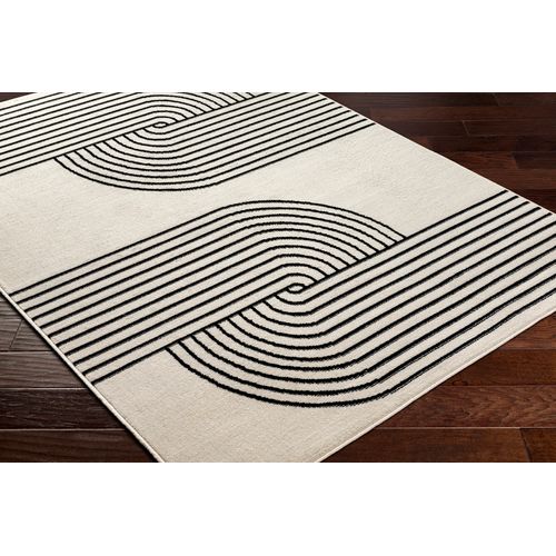 Tapis Scandinave Rétro Blanc/noir 200x275 Cm Constance