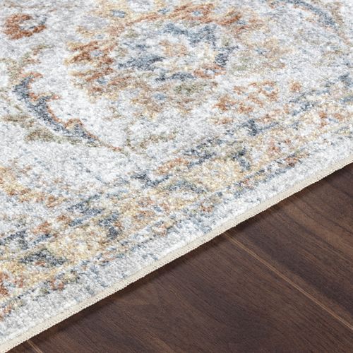 Tapis Vintage Lavable En Machine Gris/jaune 160x213 Cm Esther