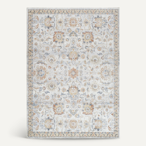 Tapis Vintage Lavable En Machine Gris/jaune 160x213 Cm Esther
